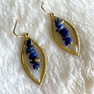 Semi-precious gold earrings